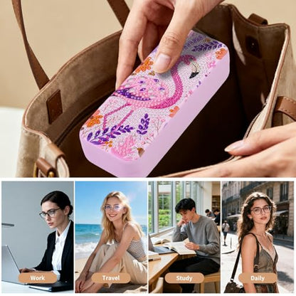FlyingMage 5D Diamond Art Painting Kit for Adults Beginner, Small DIY Diamond Dots Gem Art Painting Mosaic Kits, Cute Hard Shell Sunglasses Eyeglasses Glasses Case for Women Teen, Pink Flamingo - color: Pink Flamingo