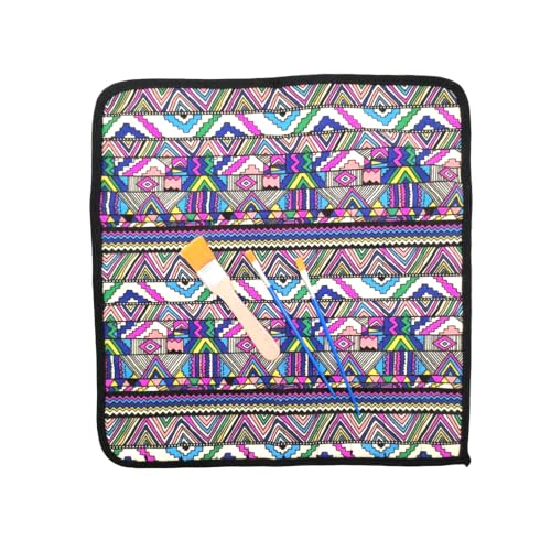Funny live Paint Brush Holder Art Supplies, Artist Brush Holder & Storage Organizer Roll-Up Case Bag, Protect Acrylic Oil Watercolor Paintbrushes (Bohemian 20 Slot Pockets) - color: Bohemian 20 Slot Pockets