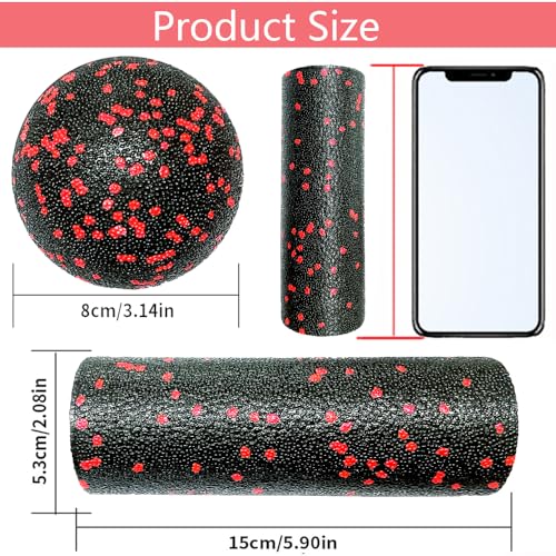 Mini Foam Roller, High Density Massage Tool for Physical Therapy - color: Red