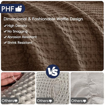 PHF Lightweight Waffle Weave Blanket Twin for Bed Chocolate 66"x90" - color: Chocolate, size: Twin(66"x90")