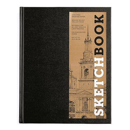 Sketchbook 8.5 x 11" Black Hardcover Mixed Media Sketchbook for Drawing: Acid-Free Quality Paper (128 pages) (Union Square & Co. Sketchbooks)