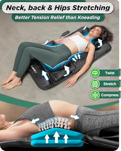 Lunix LX27 Heated Stretching Mat Massager – Upper Body Massage Mat Back Stretcher for Tension Release, Deep Tissue Lumbar Massager for Flexibility & Recovery