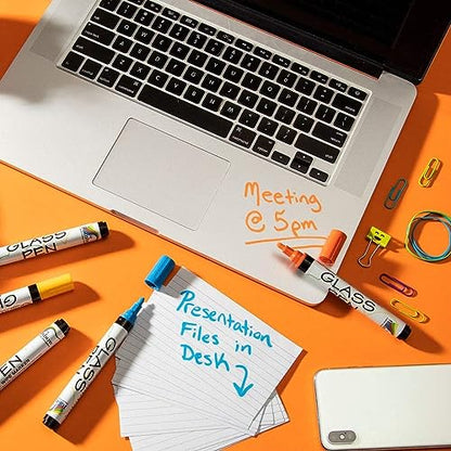 Glass Pen Window Marker: Liquid Chalk Pens for Glass (5 Pens - Fine Tip) | Graduation, Car Windows, Mirror Pen, Storefront, Wedding, Parade, Party & Holiday - Whiteboard Markers with Washable Paint - style: Fine Tip