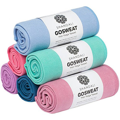 Shandali GoSweat 미끄럼 방지 핫 요가 타월, 흡수력이 뛰어난 부드러운 스웨이드 극세사, 다양한 색상, Bikram 필라테스 및 요가 매트용 - color: 회색., size: 26.50" x 16.00"