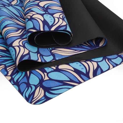 Travel Suede Yoga Mat 1.5mm Thick Non Slip Foldable Lightweigh Sweat Absorbent Exercise Mat for Hot Yoga Pilates Home Gym Outdoor, 72"L x 24"W, 3 lbs - color: Blue