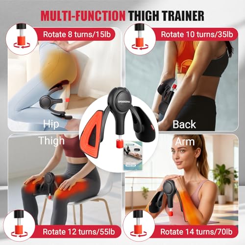Thigh Trainer for Women, 15-70lb Adjustable Resistance Resistance Band | Inner Thigh Exerciser for Yoga & Weight Loss at Home Gym, Kegel Exercise Equipment for Pelvic Floor Muscle Repair