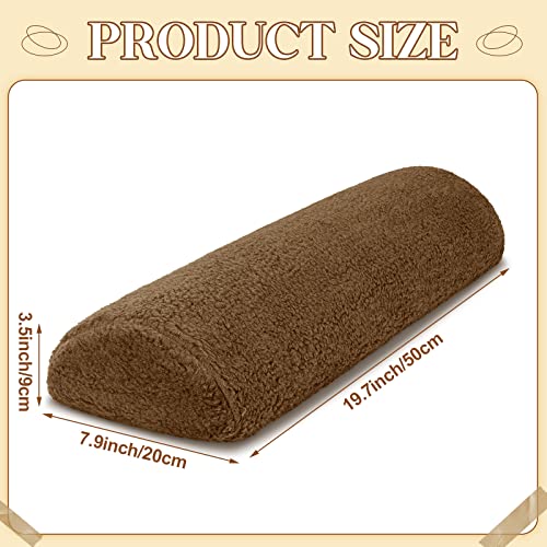 Sintuff Recliner Leg Rest Cushion Sofa Footrest Pillow with Cover Half Moon Bolster Pillow Under Knee Pillow for Sleeping On Back Alleviating Pain, 19.7 x 8 x 3.5 Inch (Brown) - color: Brown