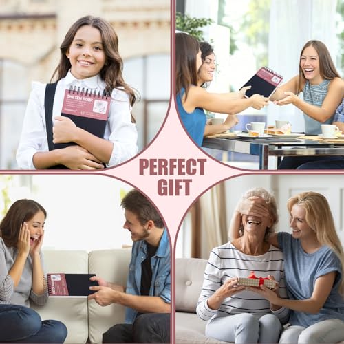 2 Pack Sketch Book, 5.5" x 8.5" Sketchbook With 100 Sheets (68lb/100gsm), Drawing Pad for Kids, Adults, Beginners, Artists - Acid Free Paper (2 Pack) - color: black