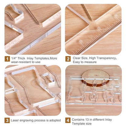 13-in-1 Woodworking Router Jig Kit - Bowtie, Butterfly Inlay & Decorative Templates - 10 x 7.9 inches - style: 1 Pack Butterfly