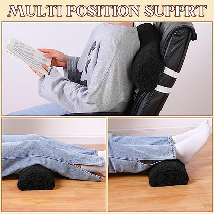 Sintuff Recliner Leg Rest Cushion Sofa Footrest Pillow with Cover Half Moon Bolster Pillow Under Knee Pillow for Sleeping On Back Alleviating Pain, 19.7 x 8 x 3.5 Inch (Black) - color: Black