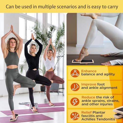 Rocker Board for Physical Therapy | Professional Adult Balance Board | Anti-Slip Wood Standing Desk Balance Board for Core Strength, BAPS & Slack Board Alternative (Suitable for Men & Women)