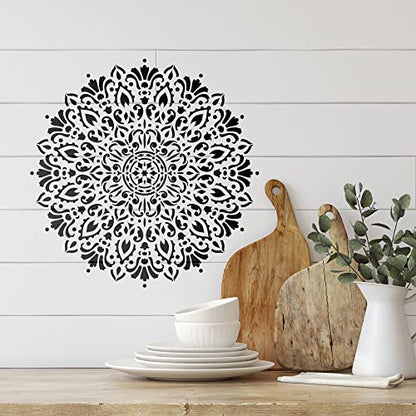 Harmony Floor Stencils - Mandala Template, Furniture Stencil - size: 20"x20"
