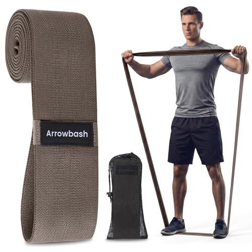 Arrowbash 40" Long Fabric Resistance Band for Working Out Women Men Non-Slip Exercise Stretch Band with Bag for Stretching Exercise, Yoga, Home Fitness - color: Dark Brown, style: 70lbs