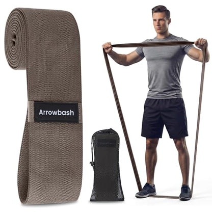 Arrowbash 40" Long Fabric Resistance Band for Working Out Women Men Non-Slip Exercise Stretch Band with Bag for Stretching Exercise, Yoga, Home Fitness - color: Dark Brown, style: 70lbs