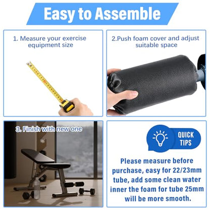 Hollowfly 4 Pcs Foam Foot Pads Foam Roller Pad Replacement for Weight Bench Inversion Table and Gym Exercise Equipments(8 x 3.5 x 0.8 Inches) - size: 8 x 3.5 x 0.8 Inch