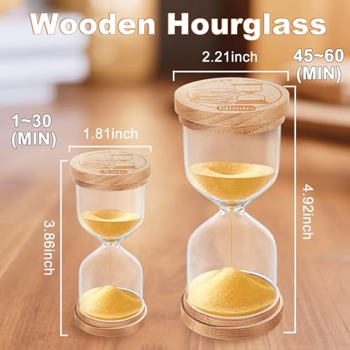 30 Minute Sand Timer Hourglass:Small Wooden Sand Clock,Gold Sand Watch,Hour Glass Sandglass for Classroom,Home,Games (Gold) - color: Gold, size: 30 minute