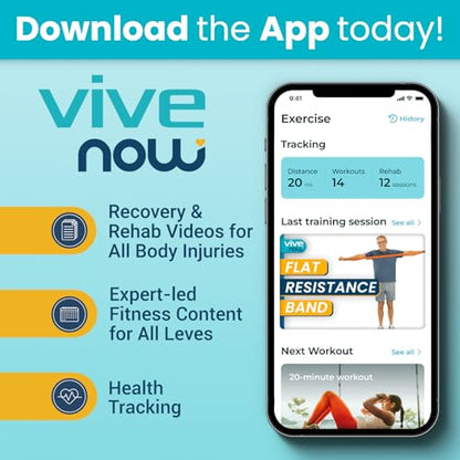 Vive Resistance Bands for Working Out (5 Pack) - Exercise & Workout Resistance Kit - Stretch, Elastic Loop Bands for Physical Therapy, Pilates, Yoga & Gym, for Men & Women - style: Flat