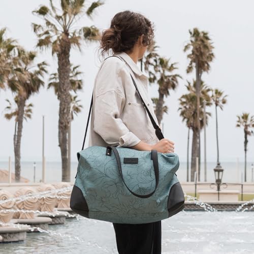 Jadyn Luna Women's Weekender Bag and Travel Duffel, Large 37 Liter Capacity - color: Sage Flora, size: Large