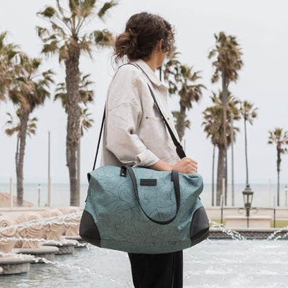Jadyn Luna Women's Weekender Bag and Travel Duffel, Large 37 Liter Capacity - color: Sage Flora, size: Large
