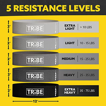 Fabric Booty Bands for Legs and Butt Workout - Resistance Bands Set (8)