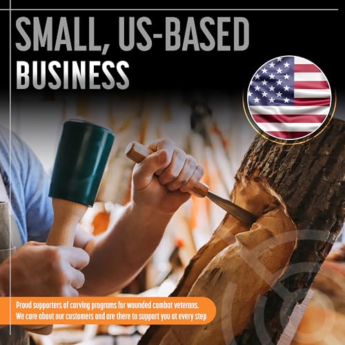 Schaaf Wood Carving Tools 15 oz Woodworking Mallet for Chisels & Gouges | Wooden mallet for precision and force, urethane striking head absorbs impact to protect chisel handles, reduce noise - color: Green