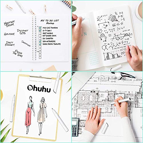 Ohuhu Fineliner Micro Drawing Pens: 8-size Tips (Ultra-fine, Fine & Brush) | Waterproof Pigment Black Ink for Illustration Drawing Journaling Sketching for Artist Beginners