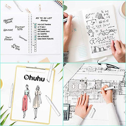 Ohuhu Fineliner Micro Drawing Pens: 8-size Tips (Ultra-fine, Fine & Brush) | Waterproof Pigment Black Ink for Illustration Drawing Journaling Sketching for Artist Beginners