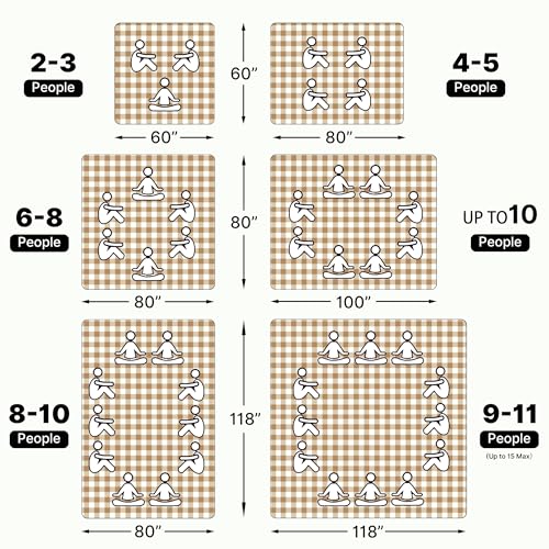 TigeJoy Extra Large Picnic Blanket Waterproof Beach Blanket 80''x80'' - color: Beige, size: 6'8" x 6'8" (Rectangular)