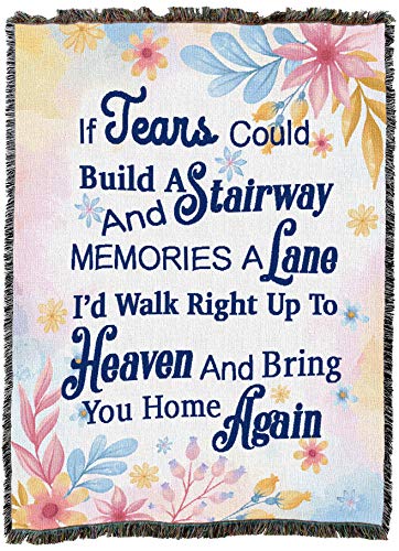 Pure Country Weavers If Tears Could Build A Stairway Blanket - Sympathy Bereavement Gift Tapestry Throw Woven from Cotton - Made in the USA (72x54) - color: Stairway, size: 72" x 54"