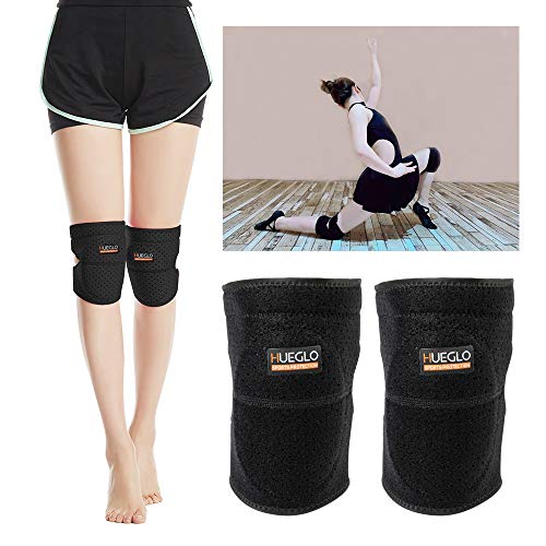 HUEGLO Dance Volleyball Knee Pads for Women Plus Size Soft Cushion,XXL - color: Black, size: XX-Large