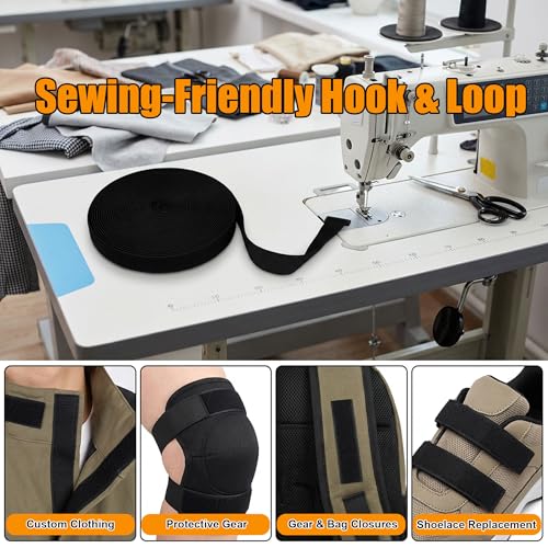 32ftx1in Hook Loop Strap with 50 Buckles Reusable Nylon Fastening Cable Tie