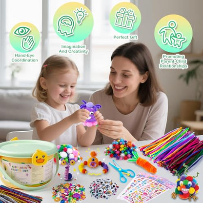 Sundaymot Kids Arts and Crafts Set 2000+ Piece DIY Craft Supplies Kit | with Assorted school supplies Accessories for Boys & Girls Ages 6-12, School Classroom Projects, Gifts for Boys and Girls