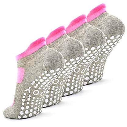 Busy Socks 2 Pack Women Ankle Non Slip Yoga Pilates Grip Socks with Cushion | Anti Skid Slipper Arch Support Socks for Barre Bikram Dance Trampoline Fitness Hospital Home Floor Walking Jogging Cardio - color: 2 Pairs Gray