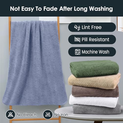 JML Microfiber Bath Towels with Hanging Loop, 2 Pack, 27x55 in, Blue - color: Blue, size: 2 Pack (30 in x 60 in)