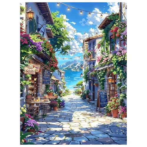 Landscape Paint by Numbers Kit for Adults, 16x20 inch | DIY Painting Kits Crafts for Adults, Relieve Stress, Gift, Home Wall Decor - color: LANDSCAPE02 without frame