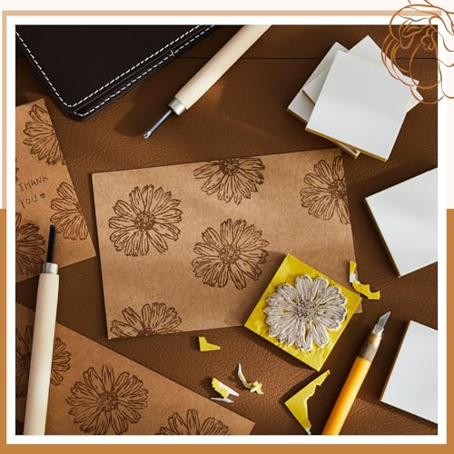 Frienda 24 Pcs 2" x 2" Rubber Carving Block Printmaking Stamp, White Yellow | Easy to Carve, for Printmaking, Stamp Making, DIY Crafting, Scrapbook, Painting, Soft Linoleum for Beginners, Professionals - color: White Yellow