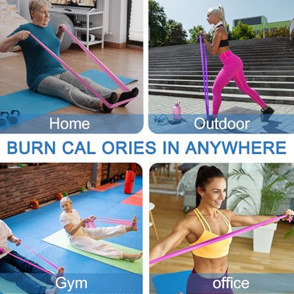 Resistance Bands for Working Out, Physical Therapy, Exercise, Pilates, Yoga - color: Gradient Pink Set