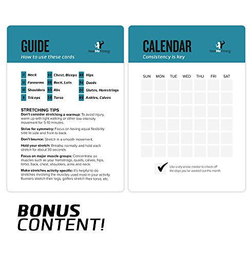 NewMe Fitness Stretching Workout Cards - 50 Card Exercise Deck - style: Stretching