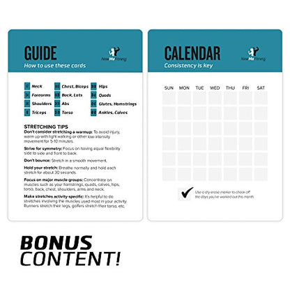 NewMe Fitness Stretching Workout Cards - 50 Card Exercise Deck - style: Stretching
