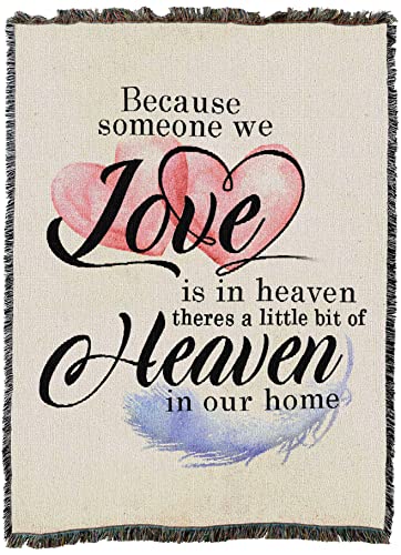 Pure Country Weavers Someone We Love in Heaven Gift Blanket - Sympathy Bereavement Gift Tapestry Throw Woven from Cotton - Made in the USA (72x54) - color: Heaven, size: 72" x 54"