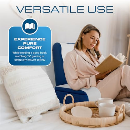 Kolbs Wedge Reading Pillow, Cushion with Arms for TV, Books, Nursing, Back - Bed Pillow for Sitting Up in Comfort, Plush Backrest Pillow. Sit Up in Comfort. (19" Wedge Reading - Blue) - size: 19" Wedge Reading - Blue
