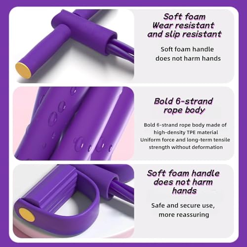 Pedal Resistance Bands with Handles - color: Purple