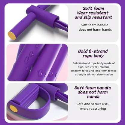 Pedal Resistance Bands with Handles - color: Purple