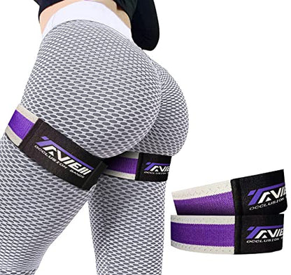 Occlusion Bands for Women Glutes & Hip Building, Blood Flow Restriction Bands BFR Bundle Booty Bands, Best Fabric Resistance Bands for Exercising Your Butt, Squat, Thigh, Fitness - color: Purple/Grey