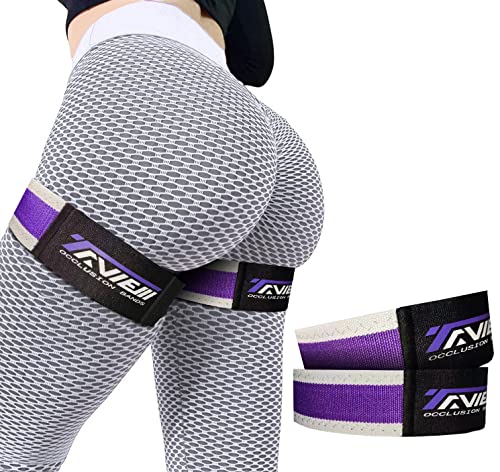 Occlusion Bands for Women Glutes & Hip Building, Blood Flow Restriction Bands BFR Bundle Booty Bands, Best Fabric Resistance Bands for Exercising Your Butt, Squat, Thigh, Fitness - color: Purple/Grey
