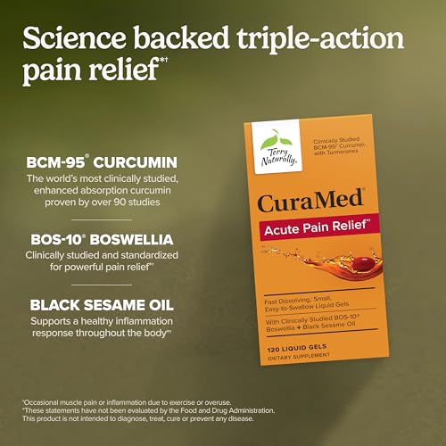 Terry Naturally CuraMed Acute - Muscle Soreness & Pain Relief - 120 Count - size: 120 Count (Pack of 1)