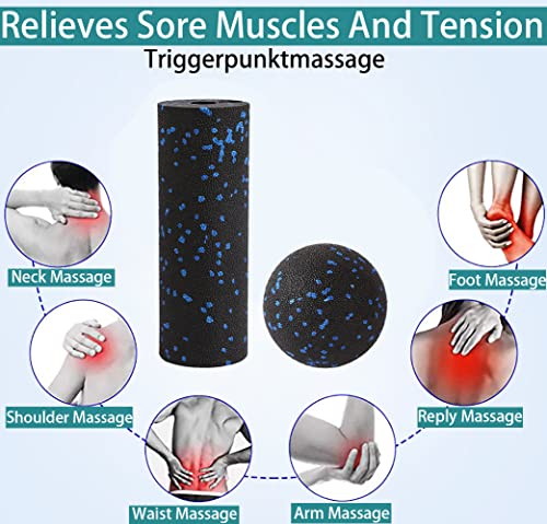 Mini Foam Roller, Muscle Massage Rollers for Trigger Point Therapy | High Density Tool, Small Size 6"L x 2" Round, 3.2-Inch Ball, Deep Tissue Muscle Recovery, Exercise Workout Stretching