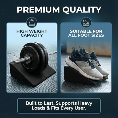 Squat Wedge Blocks for Heels Elevated Squats – Slant Board for Ankle Mobility, Calf Stretching, Deep Squat Support – Weightlifting & Physical Therapy