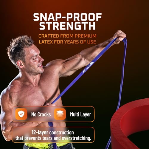 Resistance Bands for Men – Set of 10 - Long Exercise Bands Resistance for Home Workouts, Physical Therapy & Strength Training