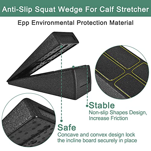 Slant Board 3 Pcs Squat Wedge for Calf Stretching - color: Black